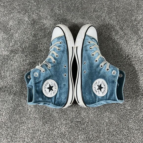 Converse Chuck Taylor All Star Hi 557928F Women’s Size 7 Teal Velvet Skate Shoes - Picture 8 of 12
